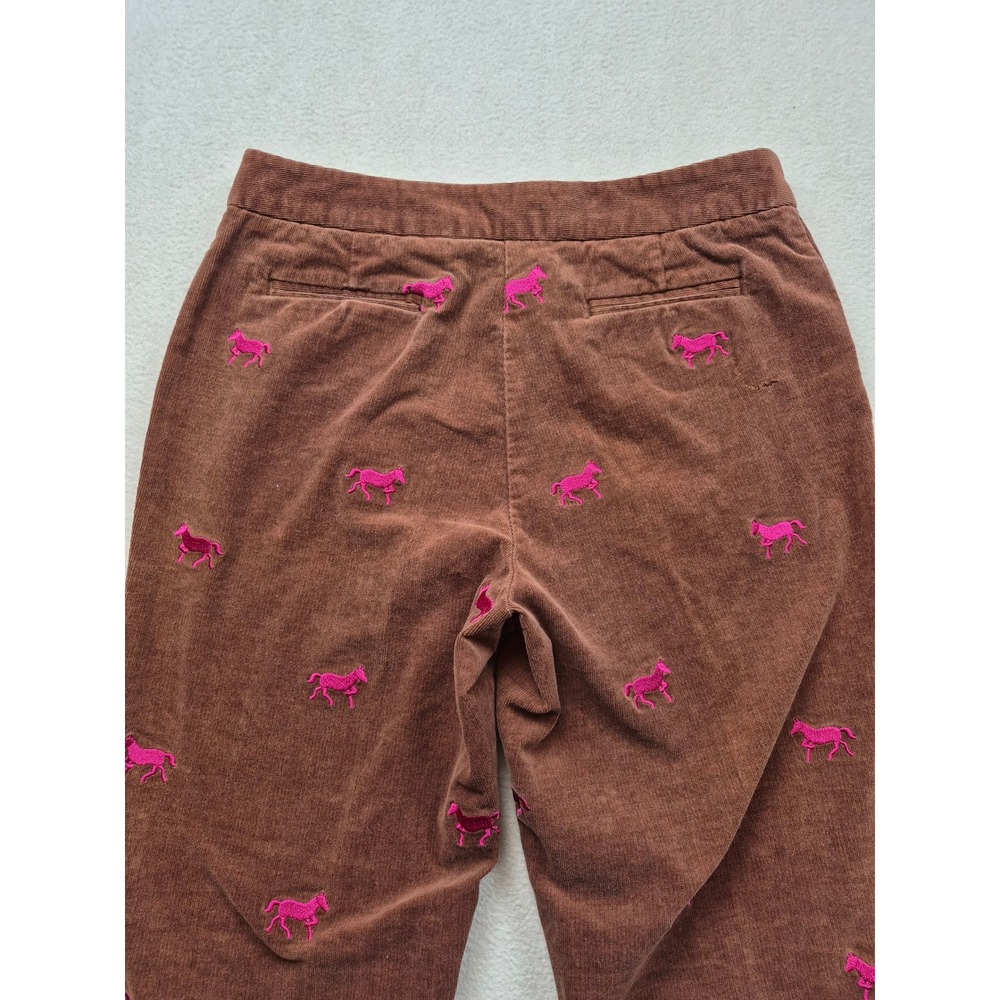 Lilly Pulitzer Brown Corduroy Horse Embroidered Pants Pink Equestrian Size 6 - Picture 10 of 15